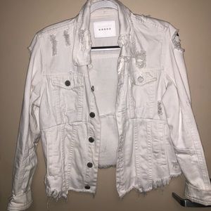White Distressed Denim Jacket